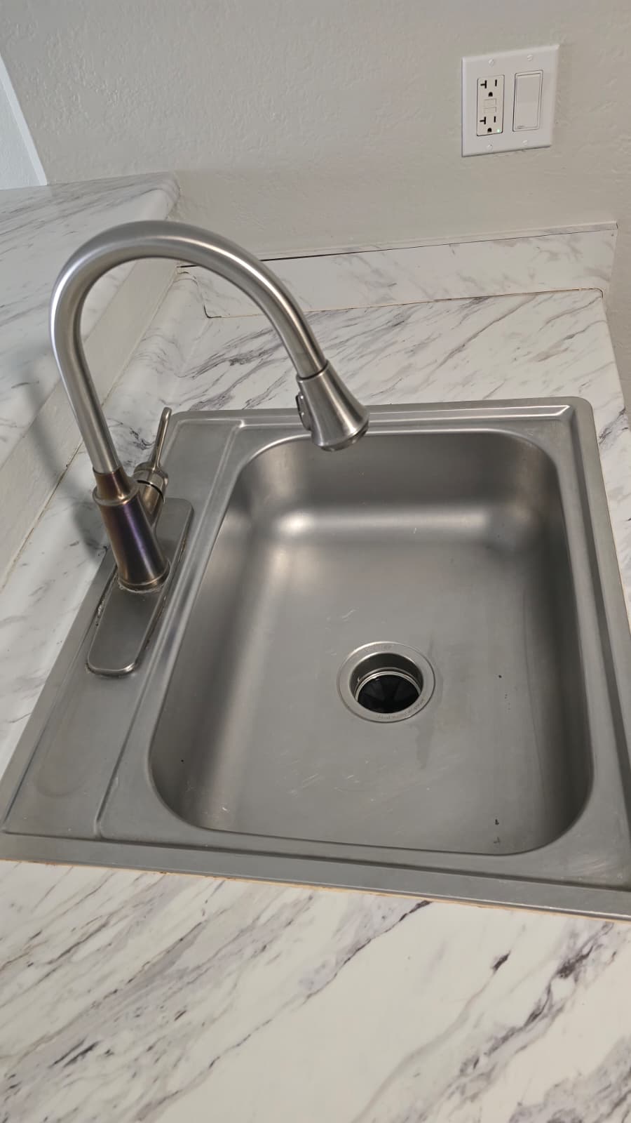 Kitchen sink — after cleaning