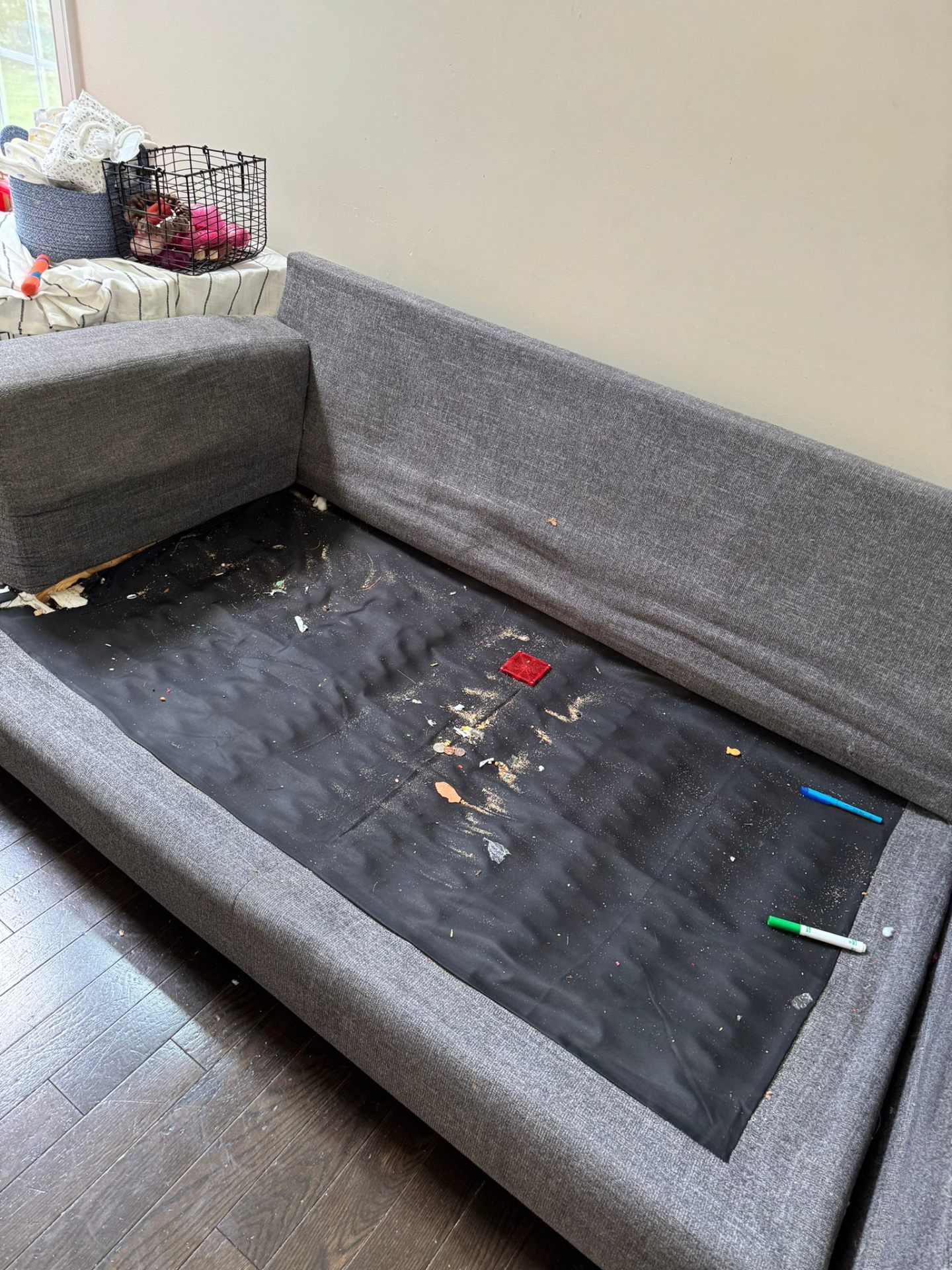 Under the cushions — the spots others miss.